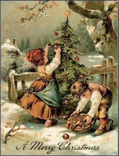 Qu'est-ce que les enfants accrochent sur ce sapin ?