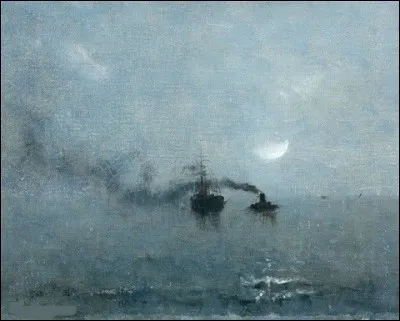 À qui appartient la toile "Marine sous la lune" ?