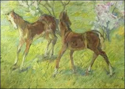 Quel expressionniste a peint en 1909 ce tableau intitulé ''Jeunes poulains'' ?