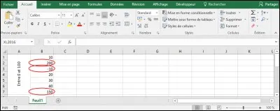 J'ai besoin d'entourer, comme sur cet exemple, les cellules dont la valeur n'est pas considérée comme valide.
Existe-t-il une méthode automatique ?