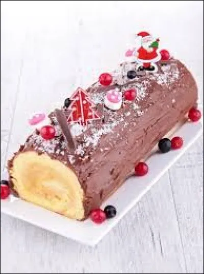 Comment s'appelle le dessert qu'on mange chaque année le soir du réveillon/Noël et qui peut être en gâteau ou en glace ?