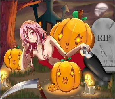 Quelle fille de ''Guilty Crown'' pose avec des citrouilles ?