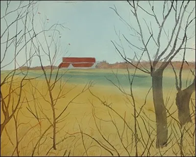 Qui a réalisé la peinture "La Ferme au toit rouge" ?
