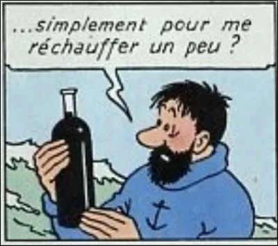Avec quelle boisson le capitaine Haddock confond-il de l'aclool lorsqu'il fait un discours dans un studio ?
