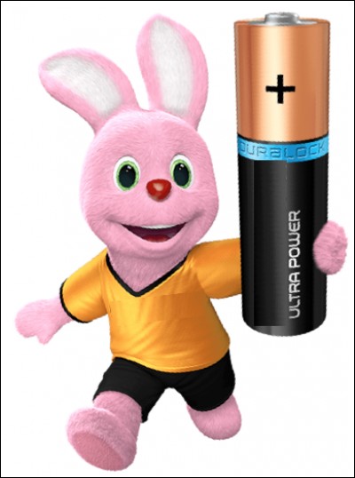 Quelle marque de piles électriques utilise un lapin rose dans ses publicités ?