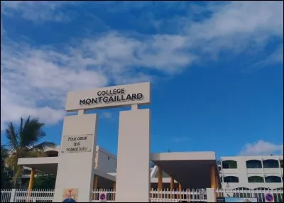 C'est avec une boule au ventre que je franchis le portail du collège. Au loin, j'aperçois déjà un groupe de filles qui ricanent à ma vue. Je baisse la tête et fais mine de les ignorer. Qu'est-ce qui est inscrit en bas à gauche du nom de ce collège ?