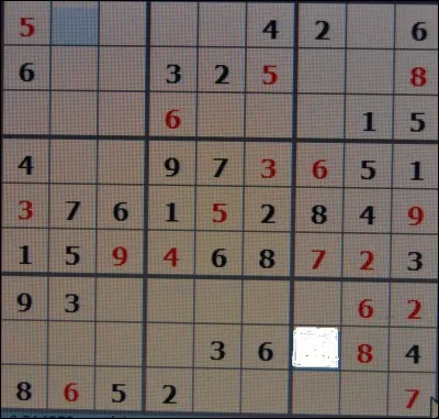 Quel est le chiffre qui va dans la case blanche ?