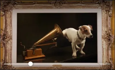Ce tableau fut l'emblème d'une marque de vinyles très connue. Laquelle ? Et retrouvez aussi la "marque" du chien !
