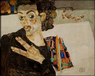 Le peintre expressionniste autrichien, auteur de cet autoportrait, se prénomme ...