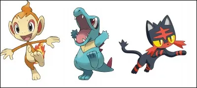 Bien qu'éloignés par les générations, ces trois starters possèdent obligatoirement une attaque en commun. Laquelle ?