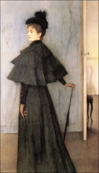 Qui a peint cette femme parée d'une cape noire ?