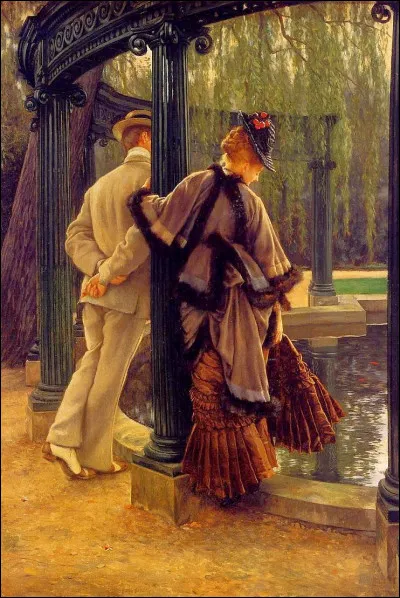 Superbe cape bordée de fourrure sur cette toile de l'artiste :