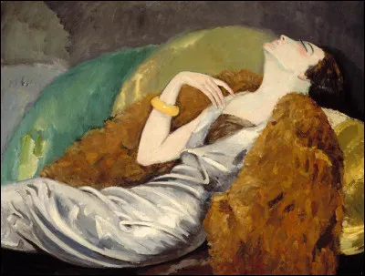 "La femme au canapé" blottie dans sa cape, a été peinte par :