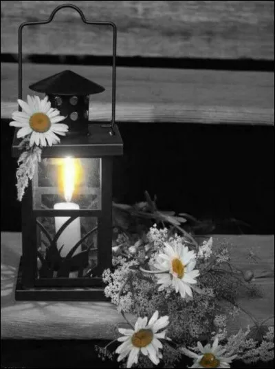 Enfin, si vous jouez mes quiz tard le soir, et que de peur que votre lampe de bureau ne gaspille trop d'électricité, vous jouez à la lueur d'une bougie :