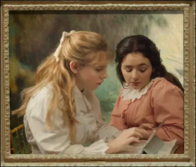 Excédées, les jeunes filles de "La Lecture" écrivent un courriel à Renoir pour qu'il modernise leur tenue, en premier lieu leur robe à ... (Complétez !). Quelle était leur espérance de vie, vers 1890 ?