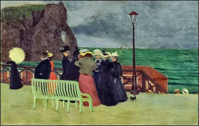 Qui est le peintre de "La Promenade de la mer à Etretat" ?