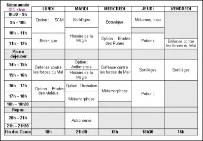 Quel est ton moment préféré dans ton emploi du temps à Poudlard ?