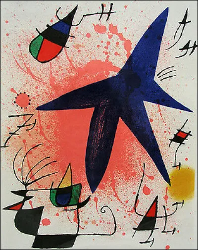 Quel artiste du mouvement surréaliste a composé cette lithographie en 1972 qu'il a dénommé "l'étoile Bleue" ?