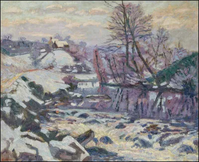 Qui est l'auteur du tableau "Ecluse des Bouchardonnes sous la neige" ?