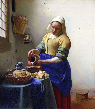 Quel peintre hollandais du XVIIe a réalisé "La laitière" ?