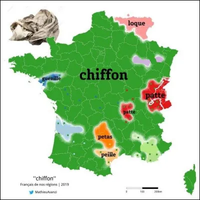 Le terme "chiffon" connaît, lui, un certain nombre de variantes. Où parle-t-on d'une "relavotte" ?