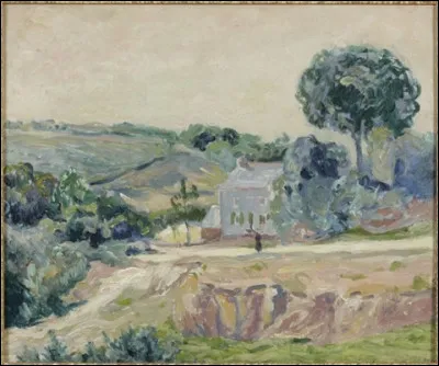 Qui a peint "Au lever du soleil dans un vallon, Bretagne" ?