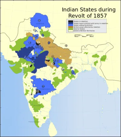 De 1857 à 1858, se déroule en Inde