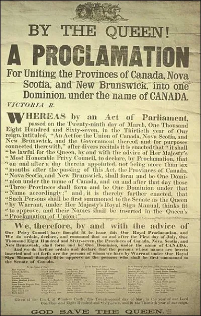 En 1867, le Canada devient autonome. En effet, il devient un
