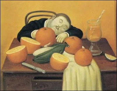 Ce tableau représentant un homme qui dort avec des oranges au premier plan est intitulé "La Sieste". Qui en est l'auteur ?