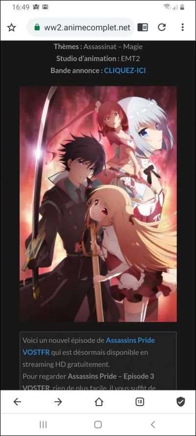 Quel est le personnage principal d'Assassins Pride ?