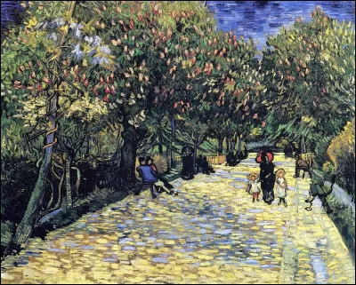 Qui est le peintre des "Châtaignes rouges dans le parc public d'Arles" ?