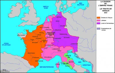 En quelle année fut signé le traité de Verdun ?