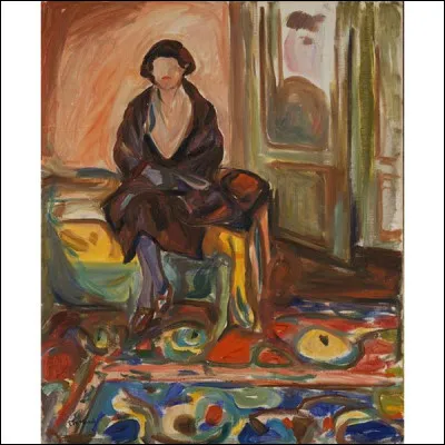 Sa toile s'intitule "Assise sur le divan" :