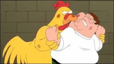 Quel est le prénom de ce poulet géant avec lequel Peter ne peut pas s'empêcher de se battre?