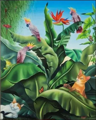 Le peintre des chats n'a pas pu résister à en insérer un sur son magnifique tableau !