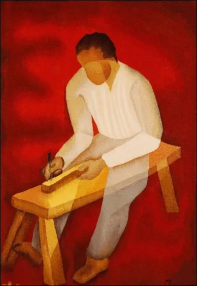 Qui a peint ce travailleur inconfortablement install&eacute; ?