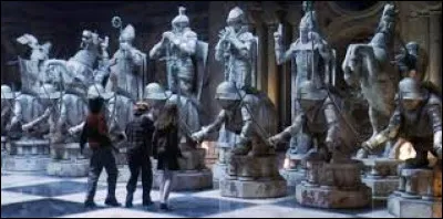 Quelle pièce de jeu d'échecs détruit le cavalier sur lequel est assis Ron dans "Harry Potter à l'école des sorciers" ?