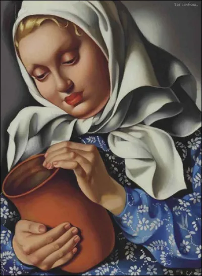 On finit avec la tr&egrave;s jolie toile pleine de fra&icirc;cheur "Paysanne &agrave; la cruche" de l'artiste :