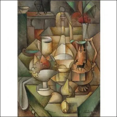 Qui a r&eacute;alis&eacute; l'�uvre intitul&eacute;e "Compotier et cruche d&eacute;cor&eacute;s de cerfs" ?