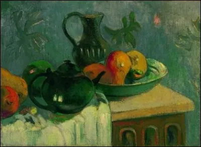 Qui a r&eacute;alis&eacute; la toile "Th&eacute;i&egrave;re, cruche et fruits" ?