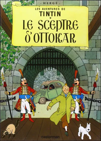 De nouveau, trois anomalies sont à déceler par rapport à la couverture originale du « Sceptre d'Ottokar ». Retrouver lesquelles parmi les 5 proposées !