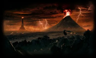 Dans quelle saga cinématographique est-il question de ''La montagne du Destin'' située en Mordor ?
