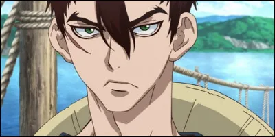 Senku offre à Kinrō une lance :