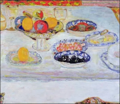 Qui est le peintre de la toile "Compotier et assiette de fruits" ?