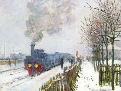 Qui a réalisé le tableau "Train sous la neige" ?