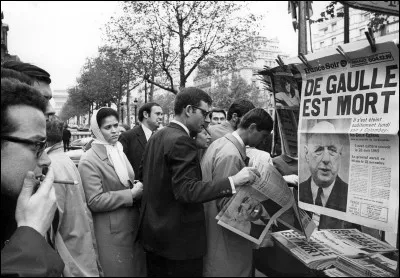 Le 9 novembre, le général de Gaulle, qui avait démissionné l'année précédente de la présidence de la République, meurt à Colombey : c'était il y a ...