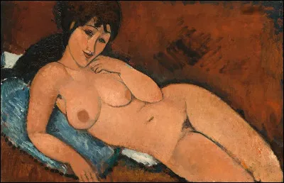 Quel peintre est l'auteur du tableau "Nue sur un coussin bleu" ?