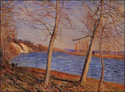 Qui est l'auteur du tableau "Bord de rivière à Veneux" ?