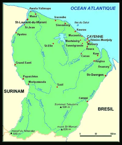 Quelle est la superficie de la Guyane française ?