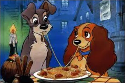 Dans "La Belle et le Clochard", quel plat de pâtes Lady et le Clochard dégustent-ils ?